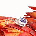 Glam Queen Cushion Cut Tanzanite With Trilogy Diamond Band White Gold Earrings