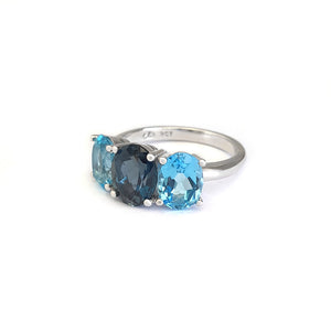 Glam Trilogy Blue And London Blue Topaz Ring