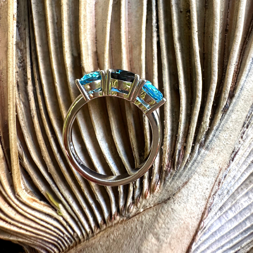 Glam Trilogy Blue And London Blue Topaz Ring