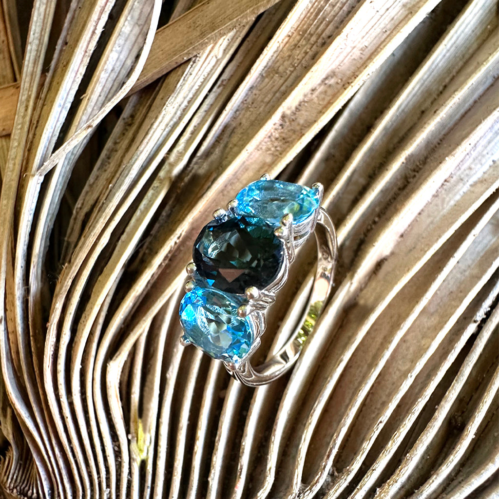 Glam Trilogy Blue And London Blue Topaz Ring