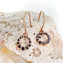 Black Diamond Rose Gold Halo drop earrings