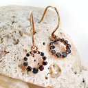 Black Diamond Rose Gold Halo drop earrings