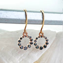 Black Diamond Rose Gold Halo drop earrings