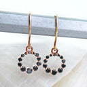 Black Diamond Rose Gold Halo drop earrings
