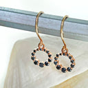 Black Diamond Rose Gold Halo drop earrings