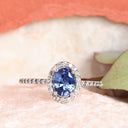 Sapphire and Diamond white Gold Ring