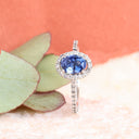 Sapphire and Diamond white Gold Ring