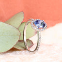 Sapphire and Diamond white Gold Ring