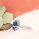 Sapphire and Diamond white Gold Ring