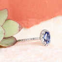 Sapphire and Diamond white Gold Ring