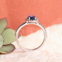 Sapphire and Diamond white Gold Ring