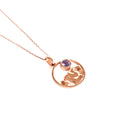 Gold Circular Table Mountain pendant with Tanzanite Highlight in Rose Gold