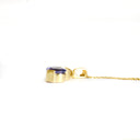 Golden Diamond Droplet Round Cut Tanzanite Yellow Gold Pendant