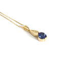 Golden Diamond Droplet Round Cut Tanzanite Yellow Gold Pendant