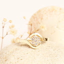 White Diamond Yellow Gold Ring