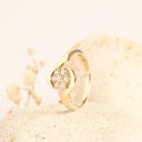 White Diamond Yellow Gold Ring