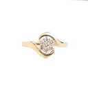 White Diamond Yellow Gold Ring