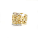 Golden People of Africa Eternity Ring with Diamond Borders