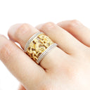 Golden People of Africa Eternity Ring with Diamond Borders