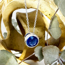 Gorgeous Bezel Set Cornflower Blue Sapphire White Gold Pendant