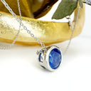 Gorgeous Bezel Set Cornflower Blue Sapphire White Gold Pendant
