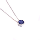 Gorgeous Bezel Set Cornflower Blue Sapphire White Gold Pendant