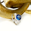Gorgeous Bezel Set Cornflower Blue Sapphire White Gold Ring