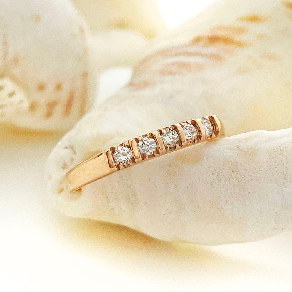 White Diamond Rose gold ring