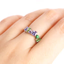 Gorgeous Multi Stone Tanzanite And Tsavorite White Gold Ring