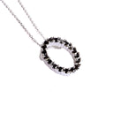 Gorgeous Oval All Black Diamond White Gold Halo Pendant