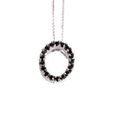 Gorgeous Oval All Black Diamond White Gold Halo Pendant