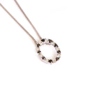 Gorgeous Oval Black and White Diamond Halo Pendant