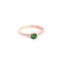 Gorgeous Rose Gold Tsavorite Ring With Petite Diamond Shoulder Highlights