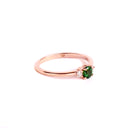Gorgeous Rose Gold Tsavorite Ring With Petite Diamond Shoulder Highlights
