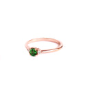 Gorgeous Rose Gold Tsavorite Ring With Petite Diamond Shoulder Highlights