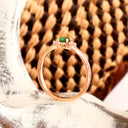 Gorgeous Rose Gold Tsavorite Ring With Petite Diamond Shoulder Highlights