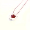 Gorgeous Thick Bezel Set Ruby White Gold Pendant