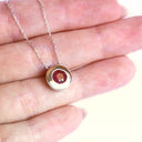 Gorgeous Thick Bezel Set Ruby White Gold Pendant