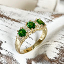 Tsavorite and diamond ring