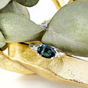 Gorgeously Elegant Oval Teal Sapphire and White Diamond White Gold Ring