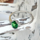 Tsavorite and diamond ring