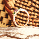 Tsavorite, Tanzanite and Diamond Rose Gold Ring