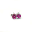 Grape Garnet Studs with Petite Diamond Accent