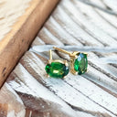 Tsavorite Yellow Gold Studs