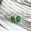 Tsavorite Yellow Gold Studs