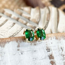 Tsavorite Yellow Gold Studs