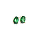 Greener Than Green Oval Tsavorite Yellow Gold Studs
