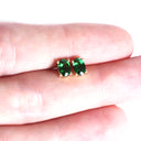 Greener Than Green Oval Tsavorite Yellow Gold Studs