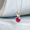 Petite 4 Claw White Gold Ruby Pendant