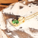 Half Bow Bale Tsavorite and Diamond Pendant and Chain